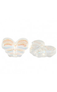 Glasperle 15mm Schmetterling - Crystal ab